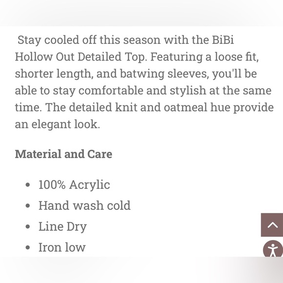 Super cute Bibi Sz L Perforated sweater - Picture 2 of 3